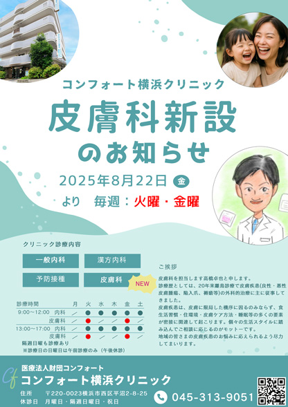 皮膚科新設のお知らせ